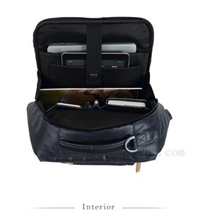 皮质时尚防水商务背包内部展示