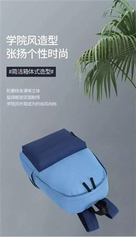 学院风撞色轻便休闲双肩背包定制