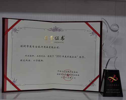 爱自由箱包荣获“2015年度卓越企业奖”