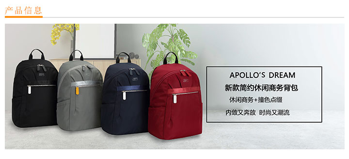 APOLLO'S DREAM新款简约休闲商务背包